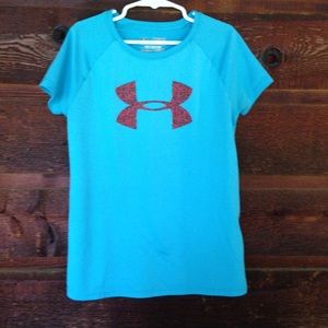 Blue Under Armour shirt girls YM